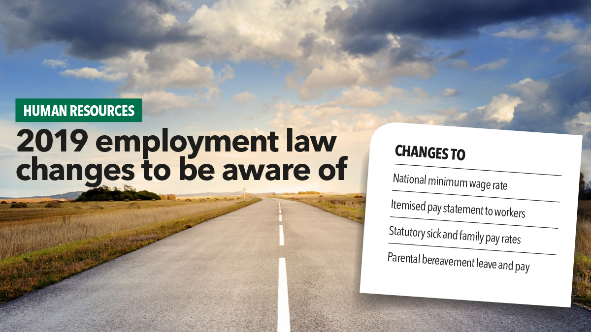 Chnaged to employment law for 2019